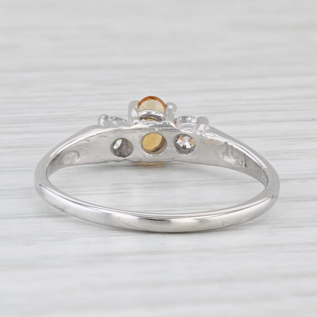 Light Gray 0.40ctw Oval Citrine Cubic Zirconia Ring 10k White Gold Size 6.25