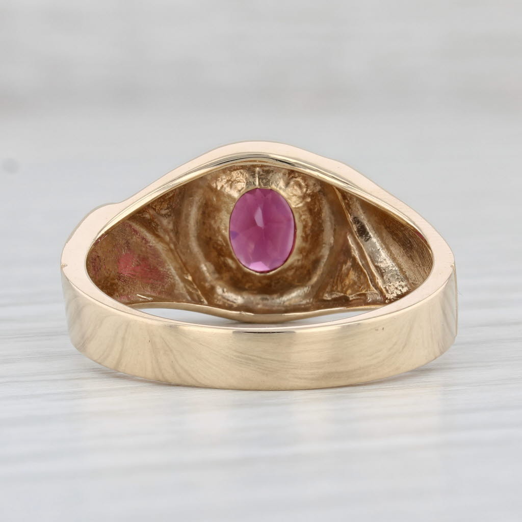 Light Gray 1.58ct Rhodolite Garnet Men's Ring 10k Yellow Gold Size 11 Oval Solitaire