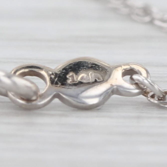 0.25ctw Morganite Diamond Pendant Necklace 14k White Gold 16" 18" Rope Chain