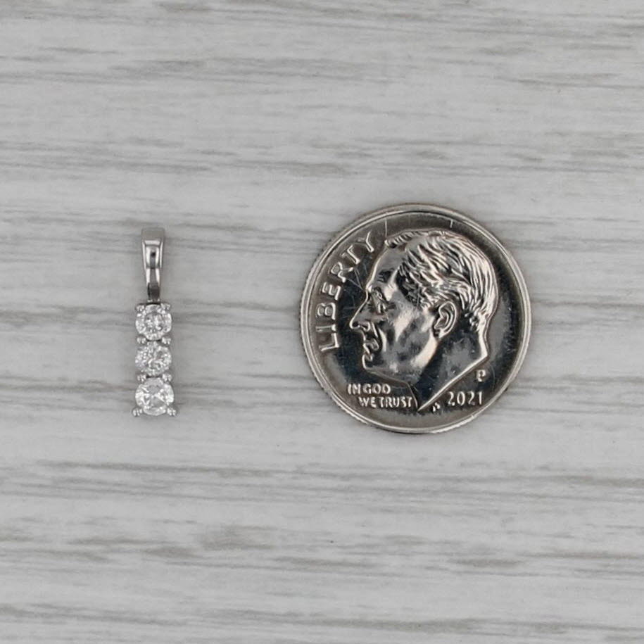 0.26ctw Diamond 3-Stone Journey Pendant 14k White Gold Small Drop