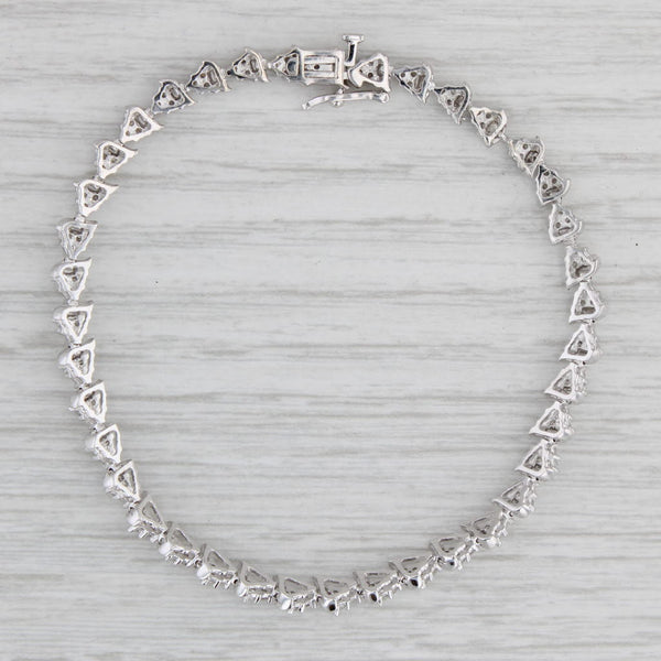 Gray 0.60ctw Diamond Tennis Bracelet 10k White Gold 7" 4.6mm