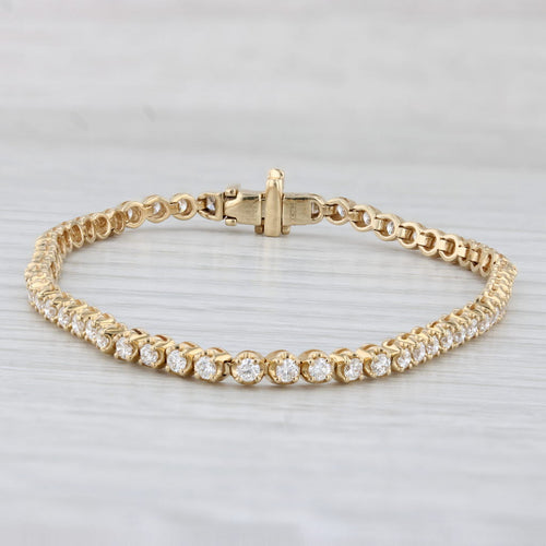 Light Gray New 1.82ctw Round Diamond Tennis Bracelet 14k Yellow Gold 6.75" 3mm