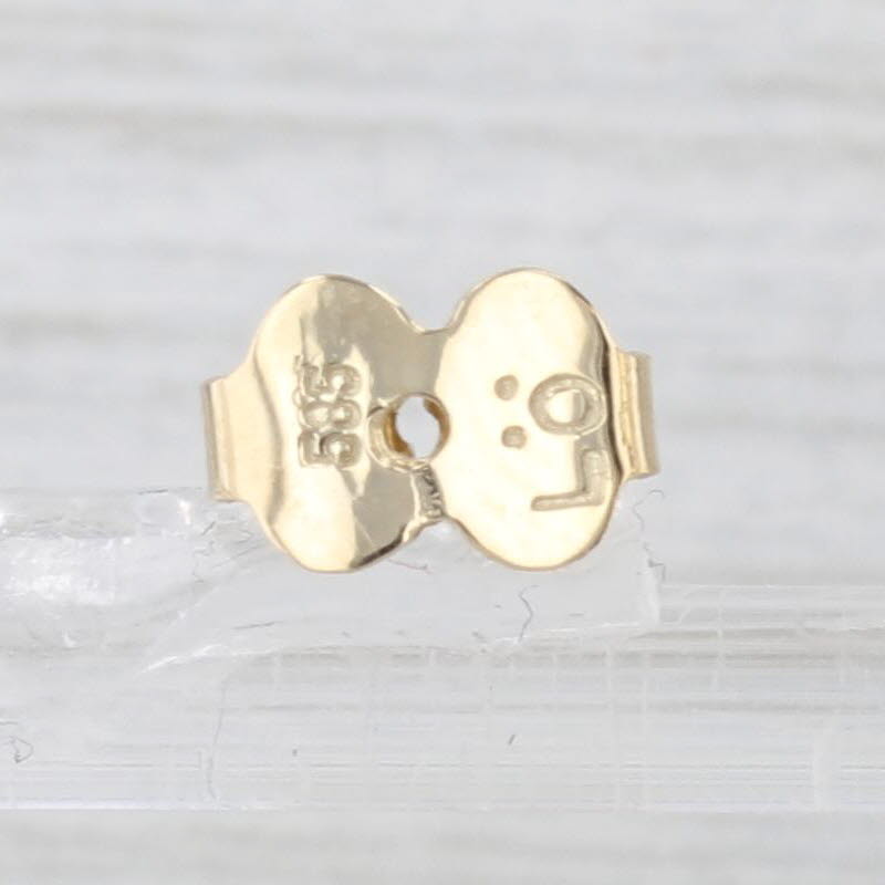 Light Gray Vintage Marquise Cabochon Turquoise Stud Earrings 14k Yellow Gold