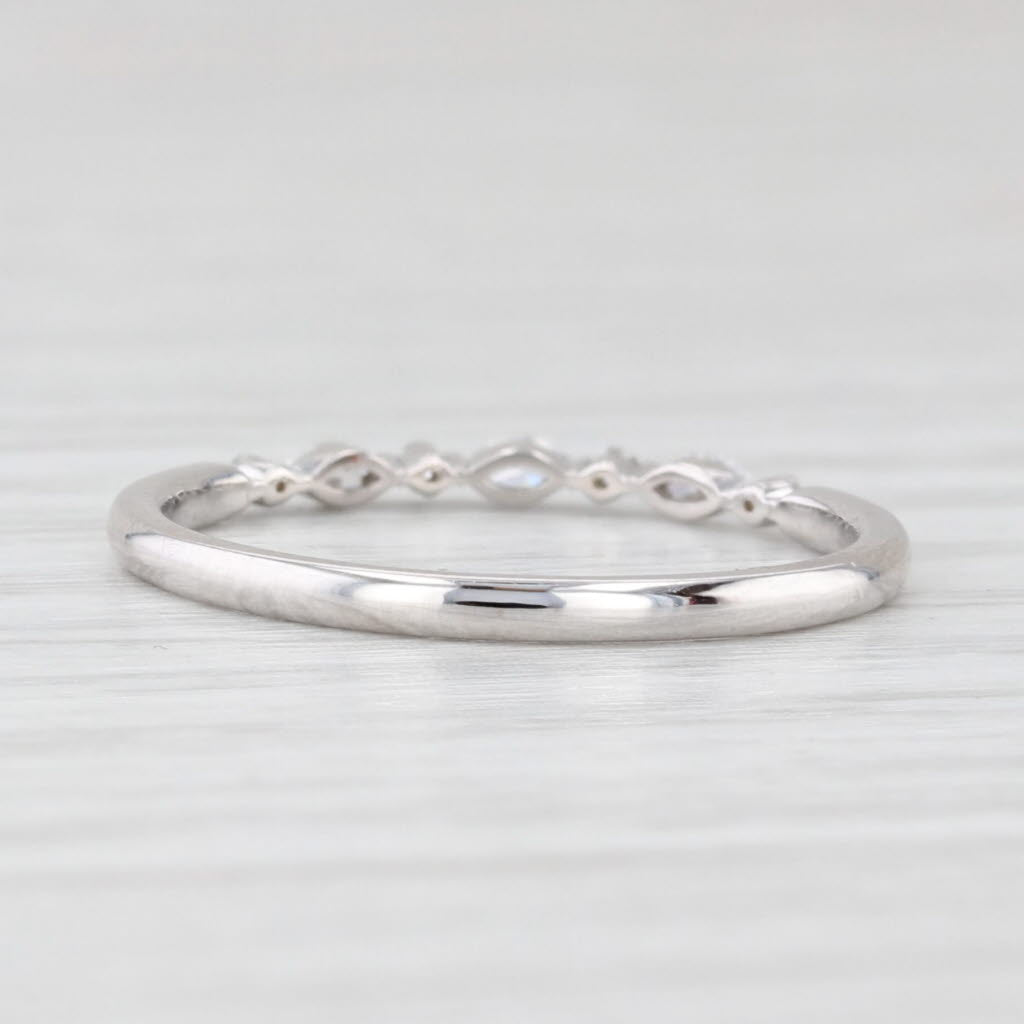 Light Gray New 0.12ctw Lab Grown Diamond Wedding Band 14k White Gold Stackable Ring Sz 6.5