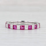 Light Gray New Beverley K 1.08ctw Ruby Diamond Ring 14k White Gold Size 6.75 Stackable Band