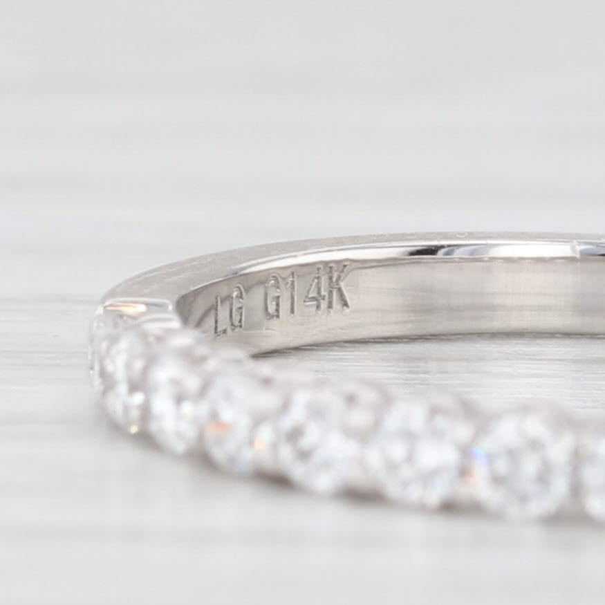 Light Gray New 0.39ctw Lab Grown Diamond Ring Wedding Anniversary Band 14k White Gold S 6.5