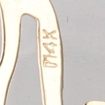 Scripted Letter Initial N Pendant 14k Yellow Gold Charm