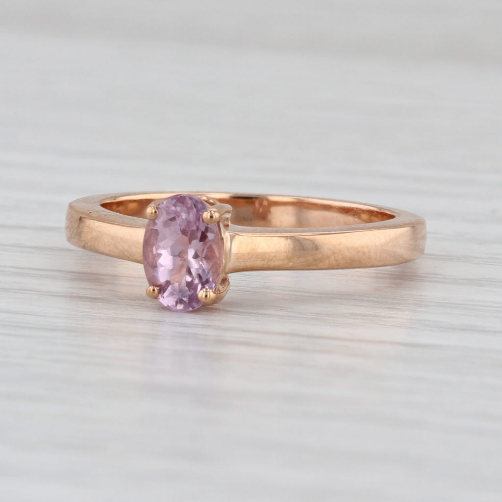 Luxoro 1ct Pink Spinel Solitaire Ring 10k Rose Gold Size 8