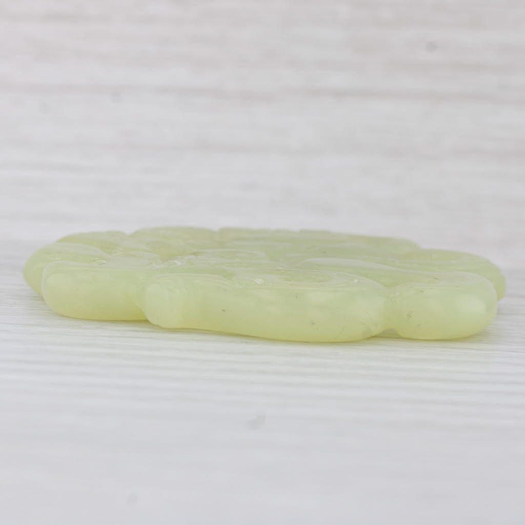 Light Gray Light Green Serpentine Carved Stone Dragon