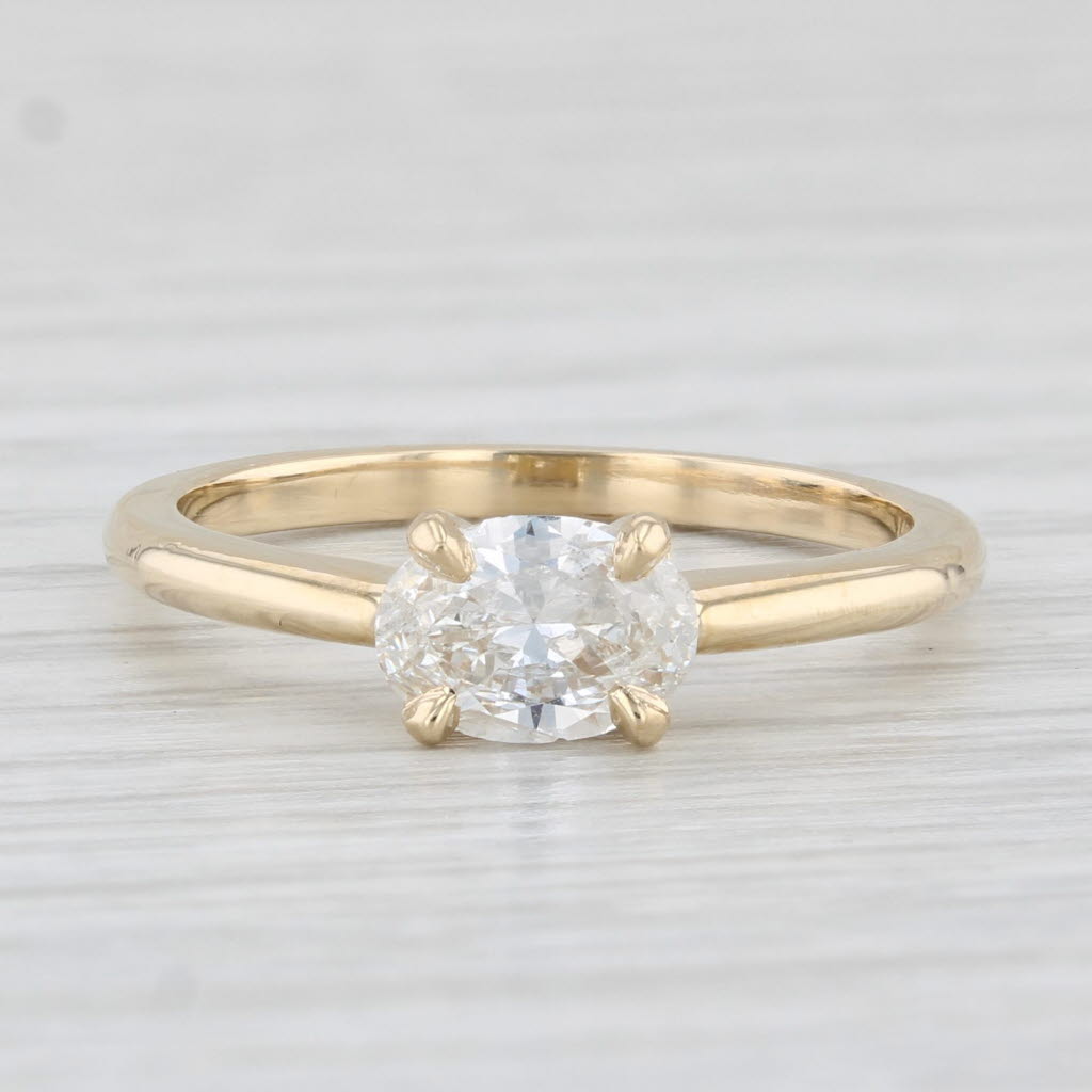 Light Gray New 0.66ct Oval Diamond Solitaire Engagement Ring 14k Yellow Gold Size 7