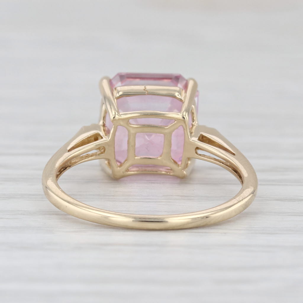 5.45ctw Pink Topaz Diamond Ring 10k Yellow Gold Size 7.5