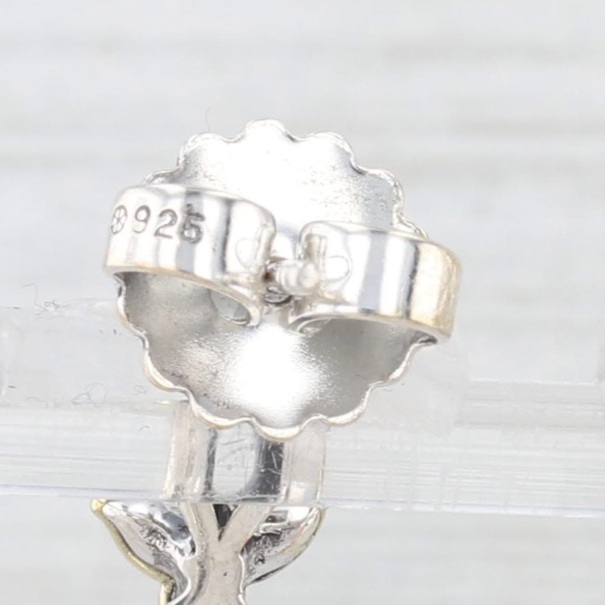 Light Gray Ann King Flower Hoop Earrings Sterling Silver 18k Gold Round Hoops