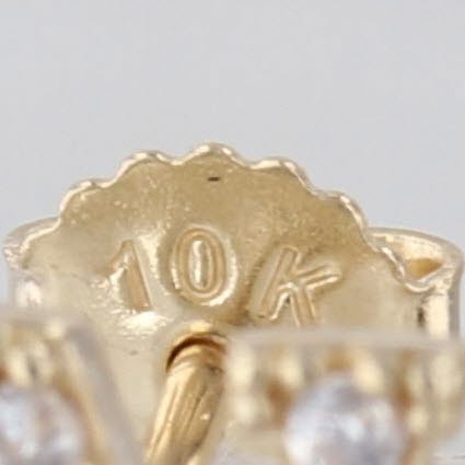 0.21ctw Cubic Zirconia Letter Initial N Stud Earrings 10k Yellow Gold Studs