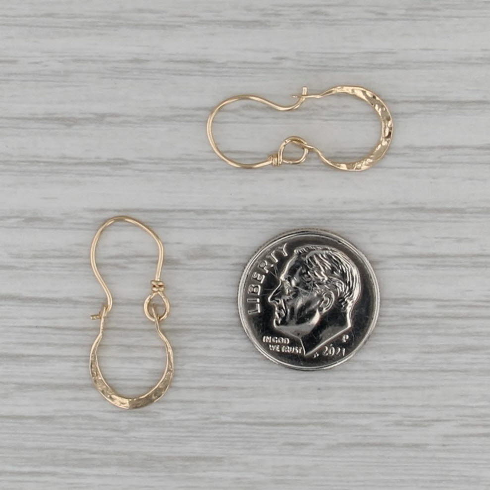 Jes Maharry Dangle Hoop Earrings 14k Yellow Gold Round Hoops