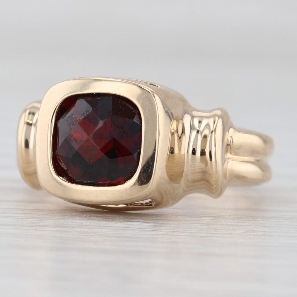 Light Gray Garnet Solitaire Ring 14k Yellow Gold Size 6.25