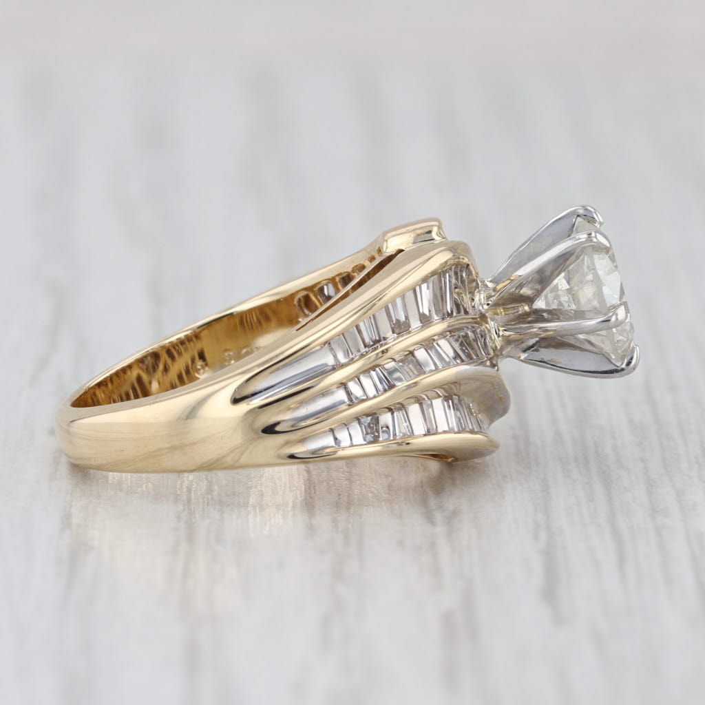 1.90ctw Round Diamond Engagement Ring Bridal Set 14k Yellow Gold Size 6.25