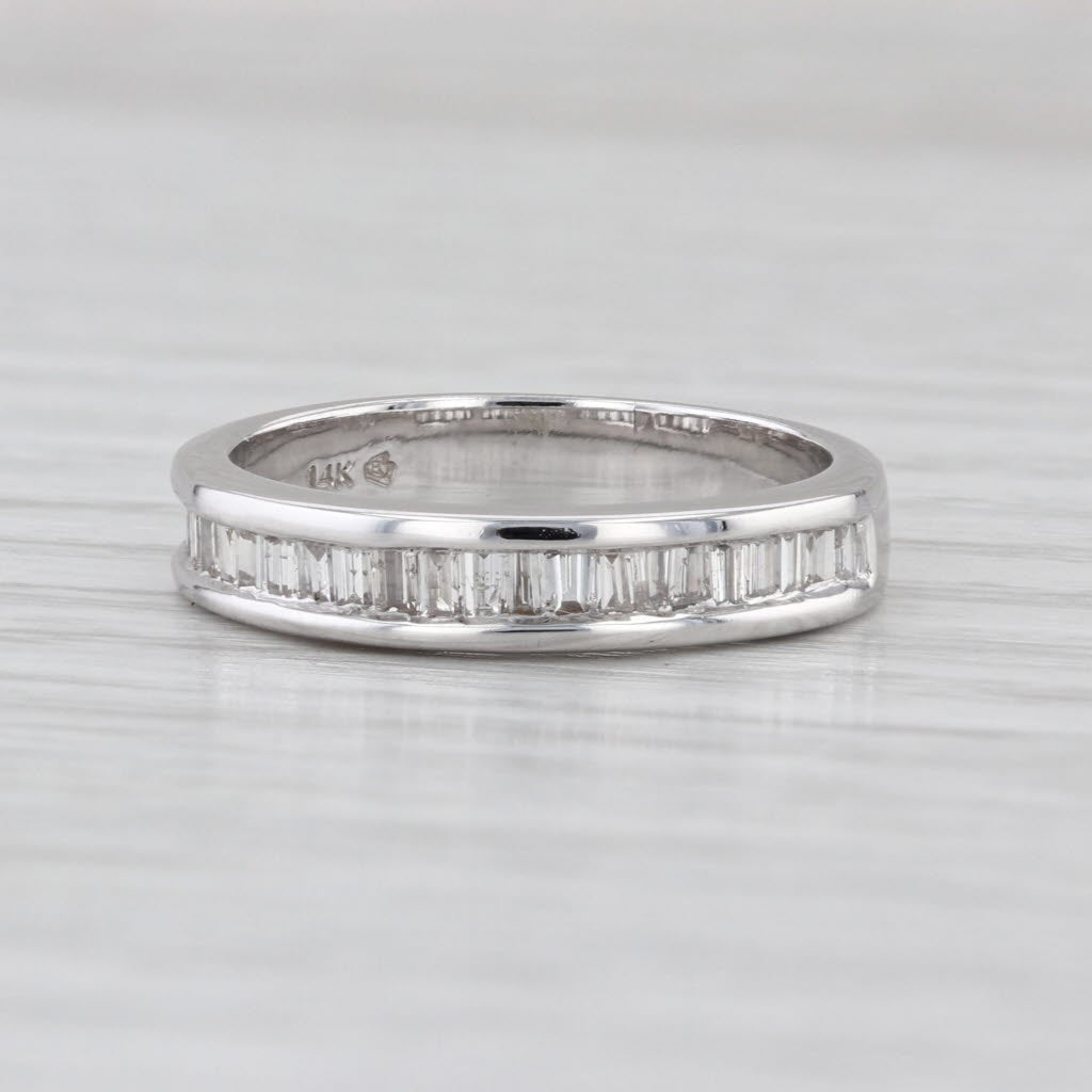 0.50ctw Channel Set Baguette Diamond Wedding Band 14k White Gold Size 6