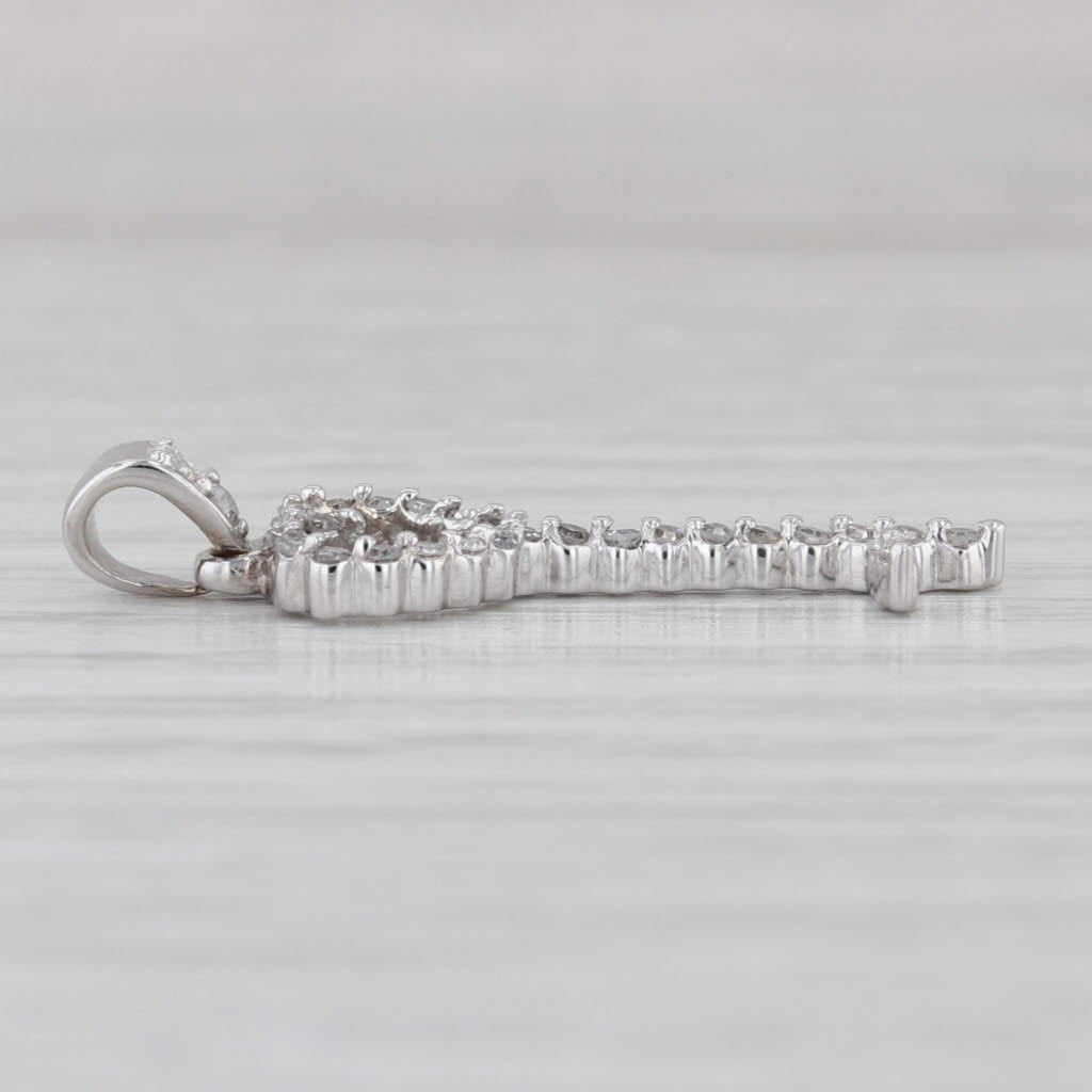 0.20ctw Diamond Heart Skeleton Key Pendant 14k White Gold