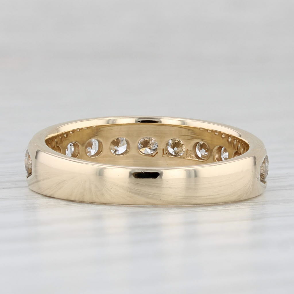 Light Gray 0.84ctw Diamond Wedding Band 14k Yellow Gold Size 7.5 Stackable Ring