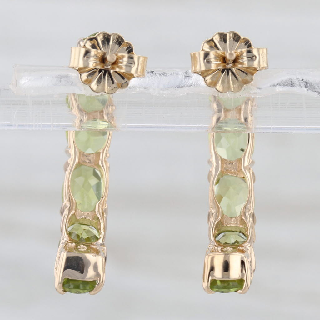 5ctw Peridot Journey Half Hoop Earrings 14k Yellow Gold Drops