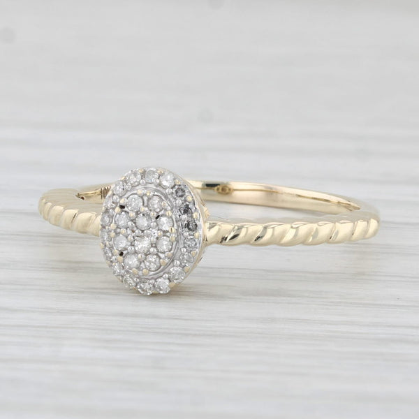 Oval Diamond Cluster Ring 10k Yellow Gold Size 8.75 Engagement