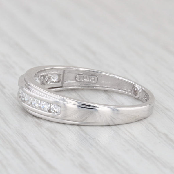 Light Gray 0.36ctw Cubic Zirconia Men's Wedding Band 14k White Gold Size 11 Ring