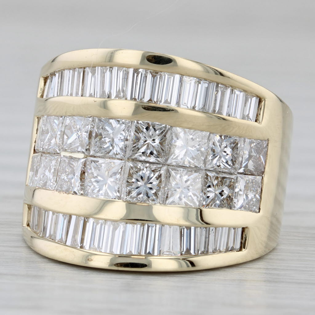 Gray New 4.50ctw Diamond Cocktail Ring 14k Yellow Gold Size 6