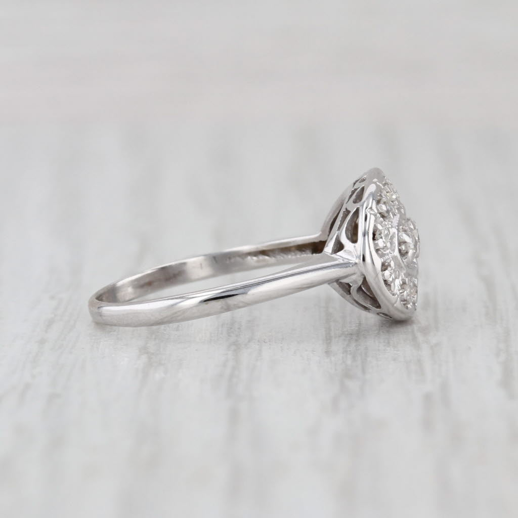 Vintage 0.22ctw Diamond Ring 14k White Gold Size 7.5