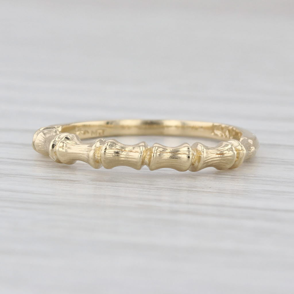 Bamboo Ring 14k Yellow Gold Size 4.75 Stackable Band