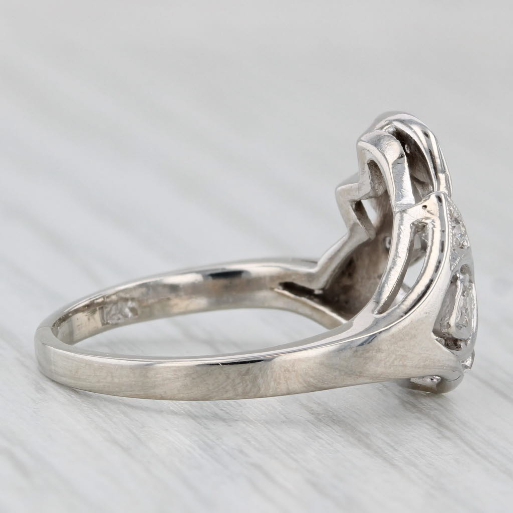 Light Gray Vintage 0.15ctw Diamond Ring 14k White Gold Size 7