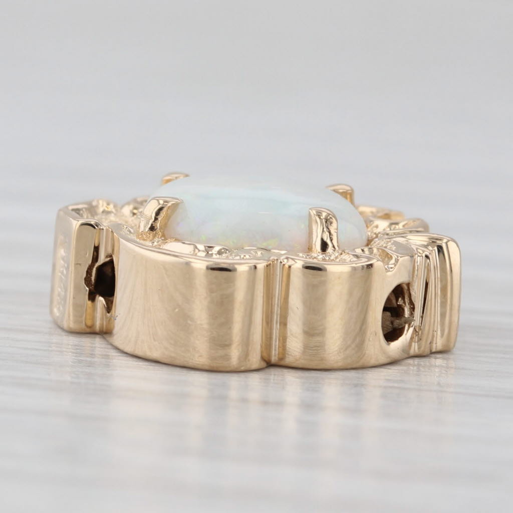 Light Gray Opal Slide Bracelet Charm 14k Yellow Gold Vintage Goldman Kolber