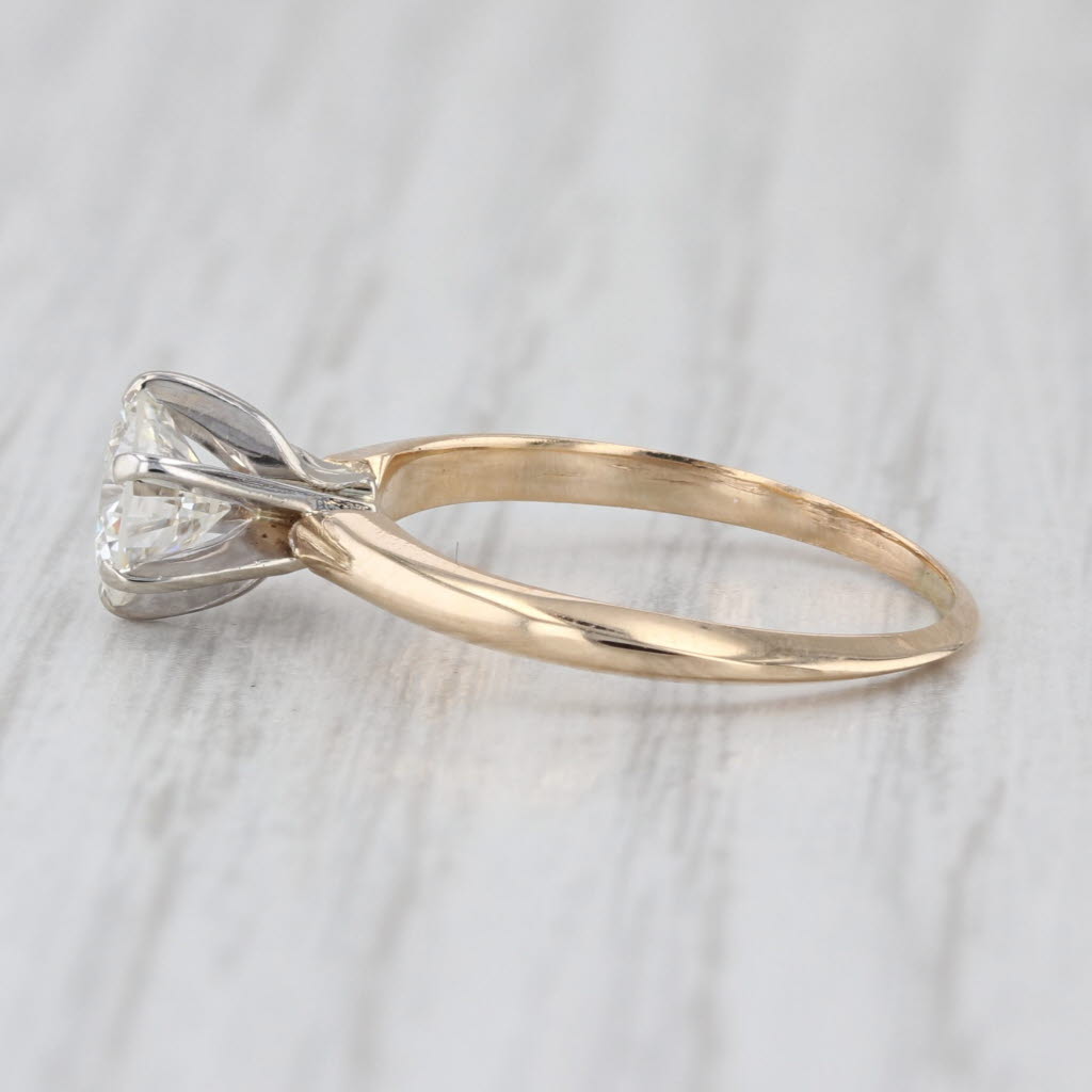 0.74ct Round Diamond Solitaire Engagement Ring 14k White Yellow Gold Size 4.75