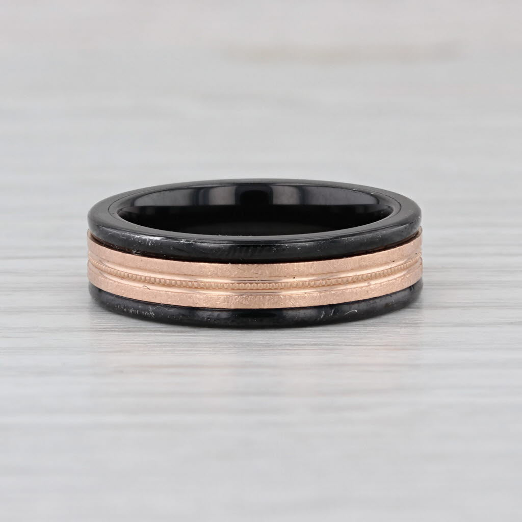Triton Men's Wedding Band Tungsten Carbide 14k Rose Gold Size 7.5 Ring