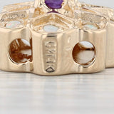 Vintage Amethyst Opal Slide Bracelet Charm 14k Yellow Gold