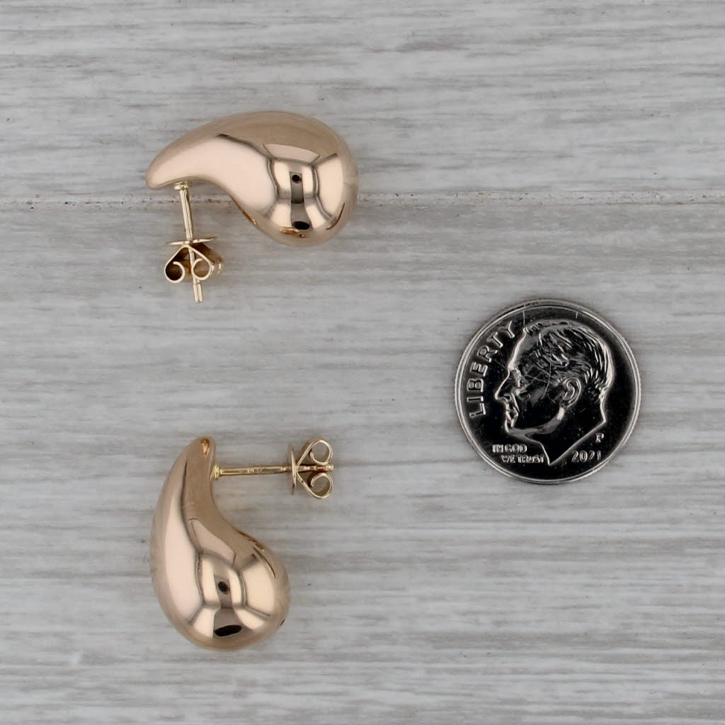 Teardrop Stud Earrings 14k Yellow Gold Studs