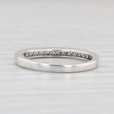 Light Gray 0.15ctw Diamond Wedding Band 14k White Gold Size 7 Stackable Ring