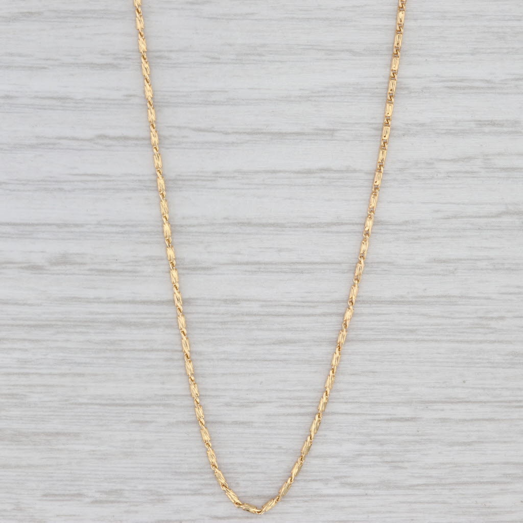 Tube Chain Necklace 18k Yellow Gold 16" 1.2mm