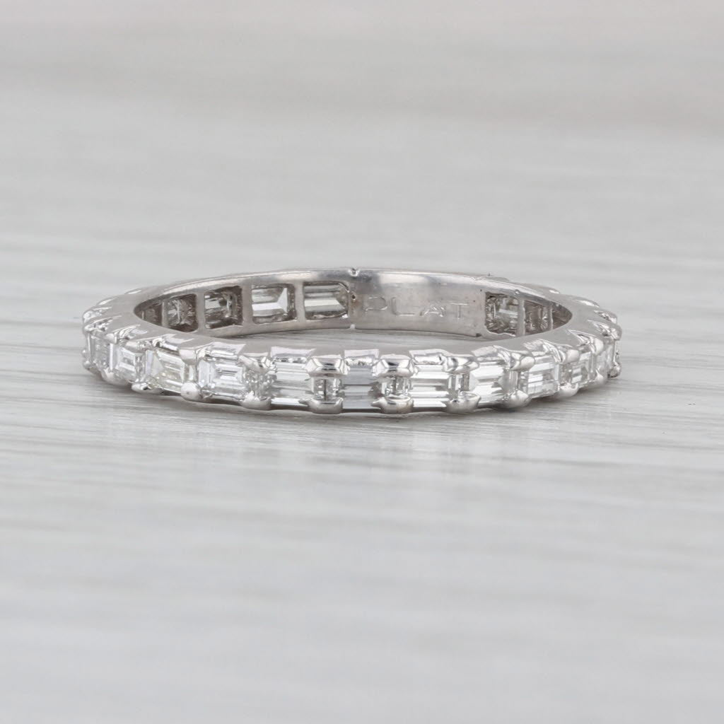 1.20ctw Diamond Wedding Band Platinum Size 9 Stackable Anniversary Ring