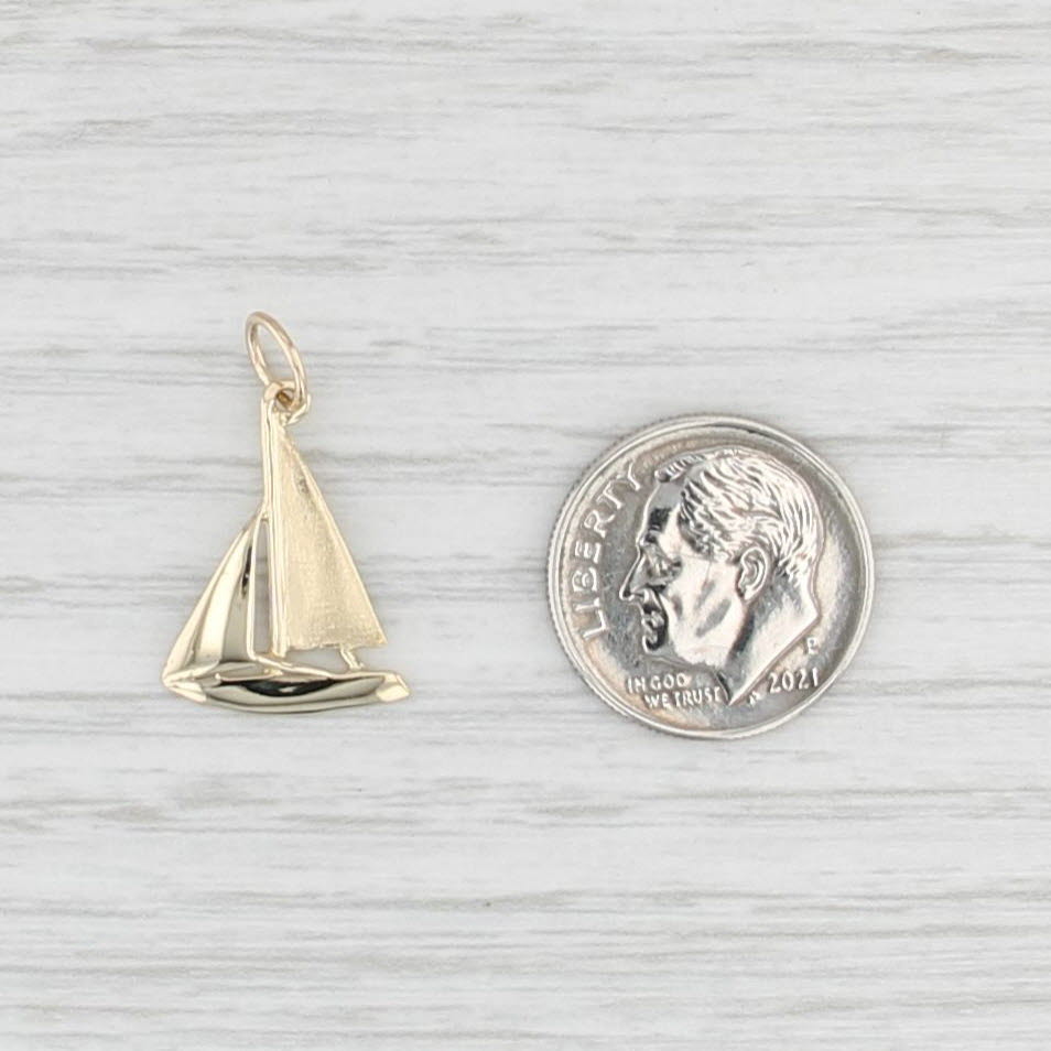Sailboat Pendant 14k Yellow Gold Nautical Jewelry Small Charm