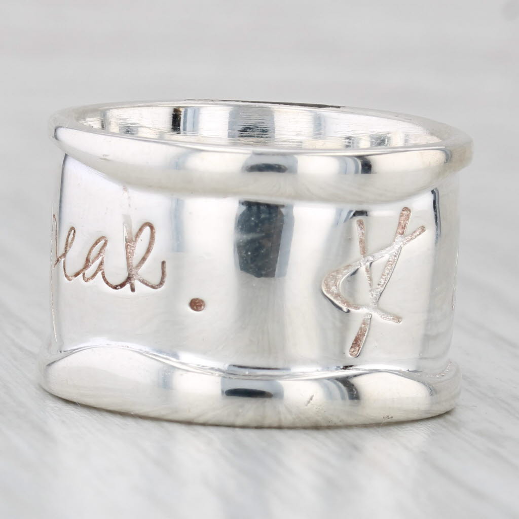 Light Gray Hear My Soul Shawn Killinger Ring Sterling Silver Statement Band Size 10.5