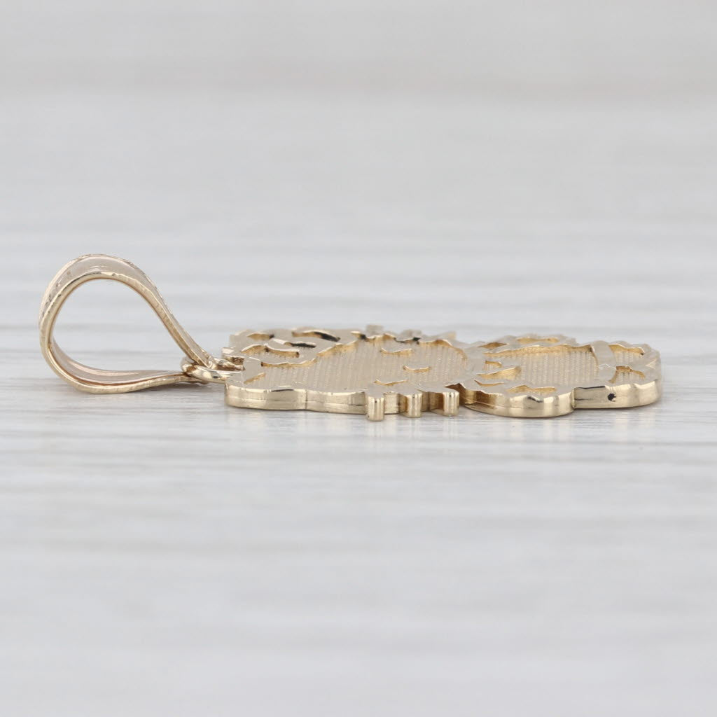 Hello Kitty Pendant 14k Yellow Gold Cartoon Cat