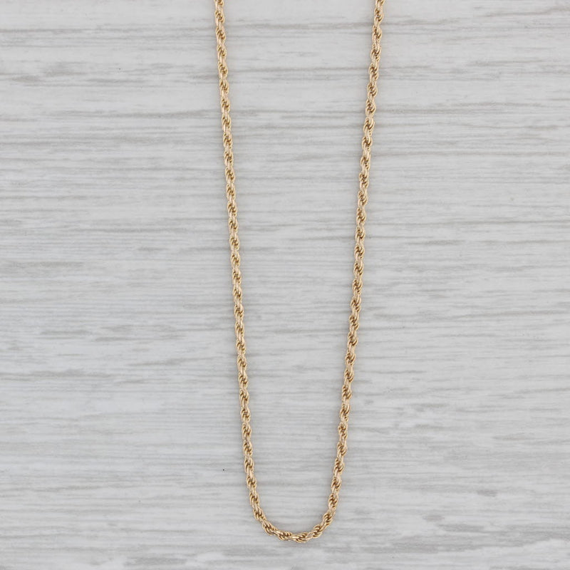 24" 1.4mm Rope Chain Necklace 14k Yellow Gold Lobster Clasp