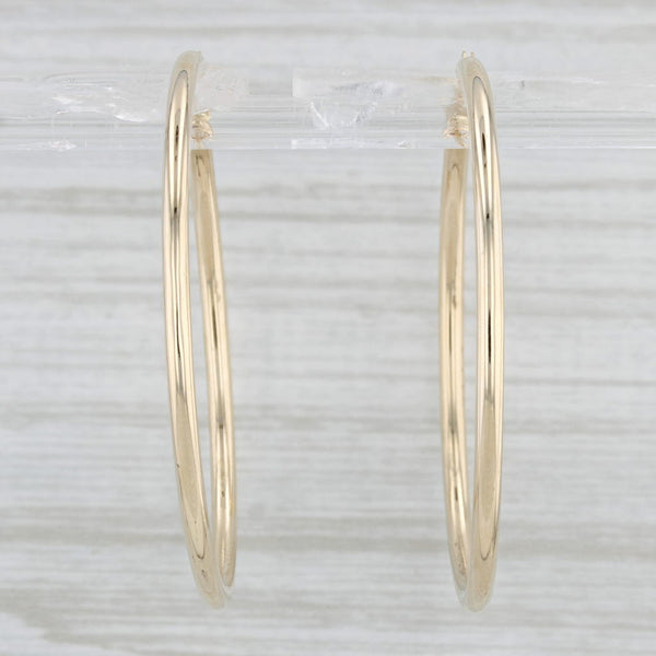 Round Hoop Earrings 14k Yellow Gold Snap Top Pierced Hoops
