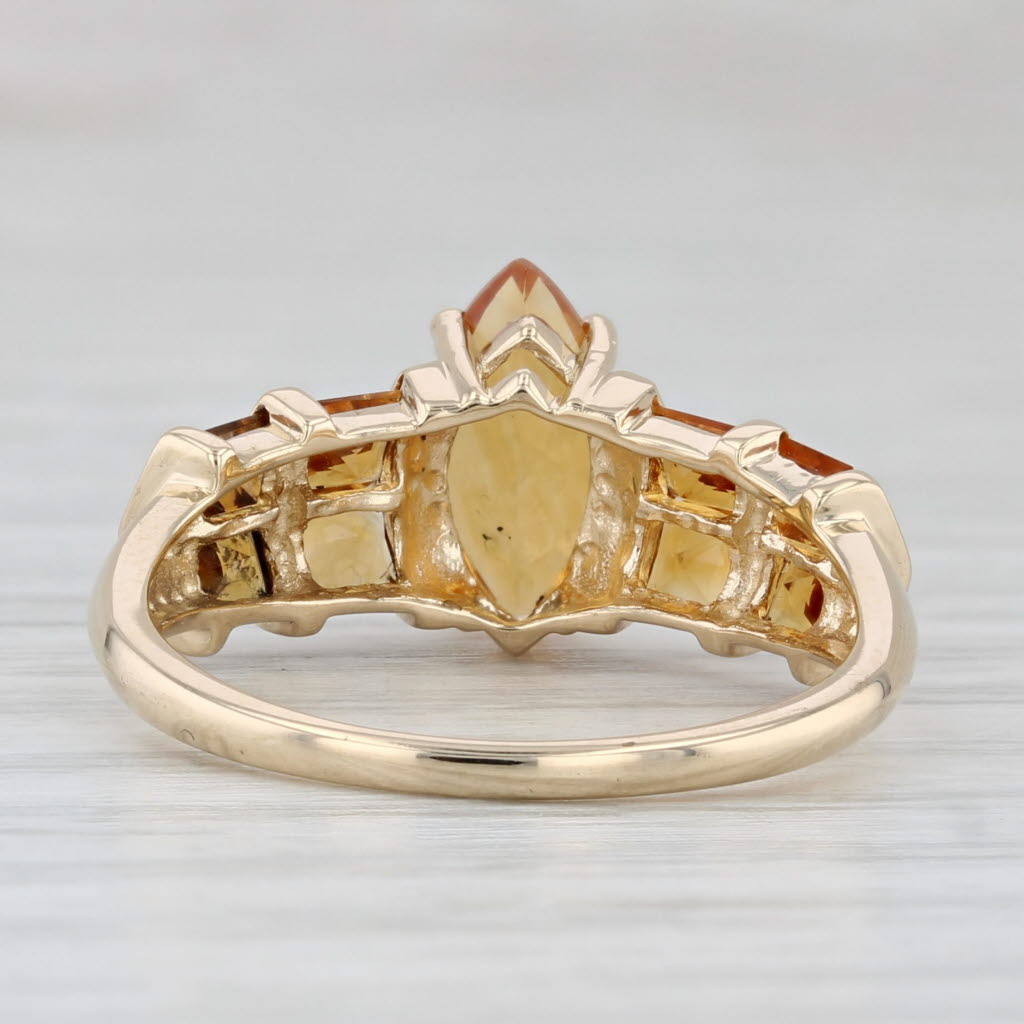 Light Gray 1.90ctw Marquise Citrine Ring 14k Yellow Gold Size 7