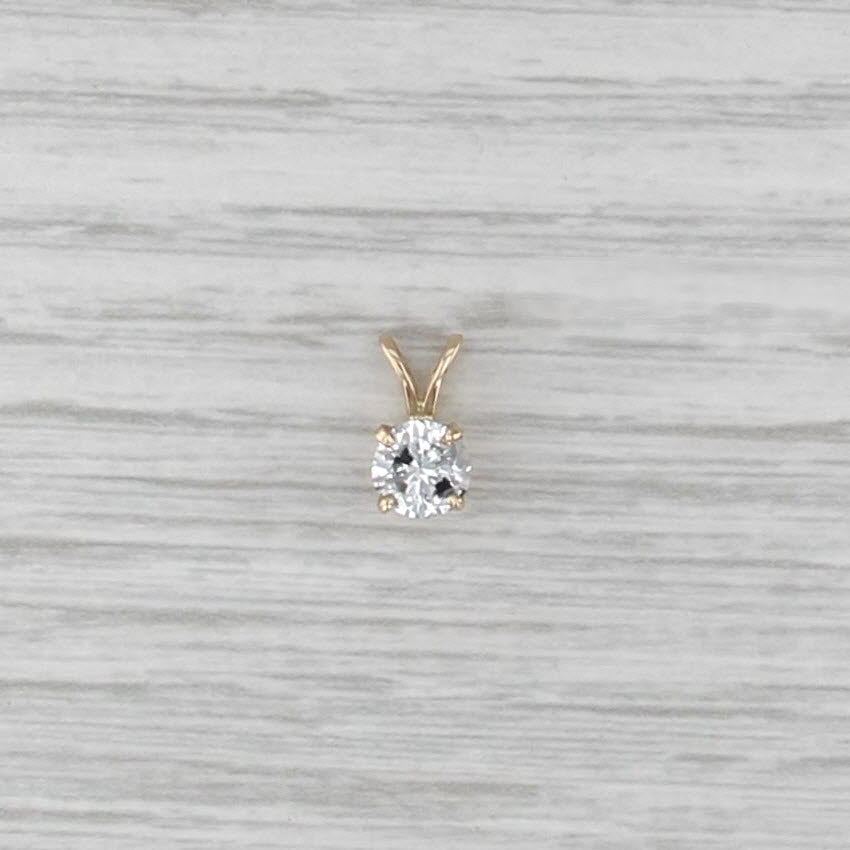 0.51ct Diamond Round Brilliant Solitaire Pendant 14k Yellow Gold