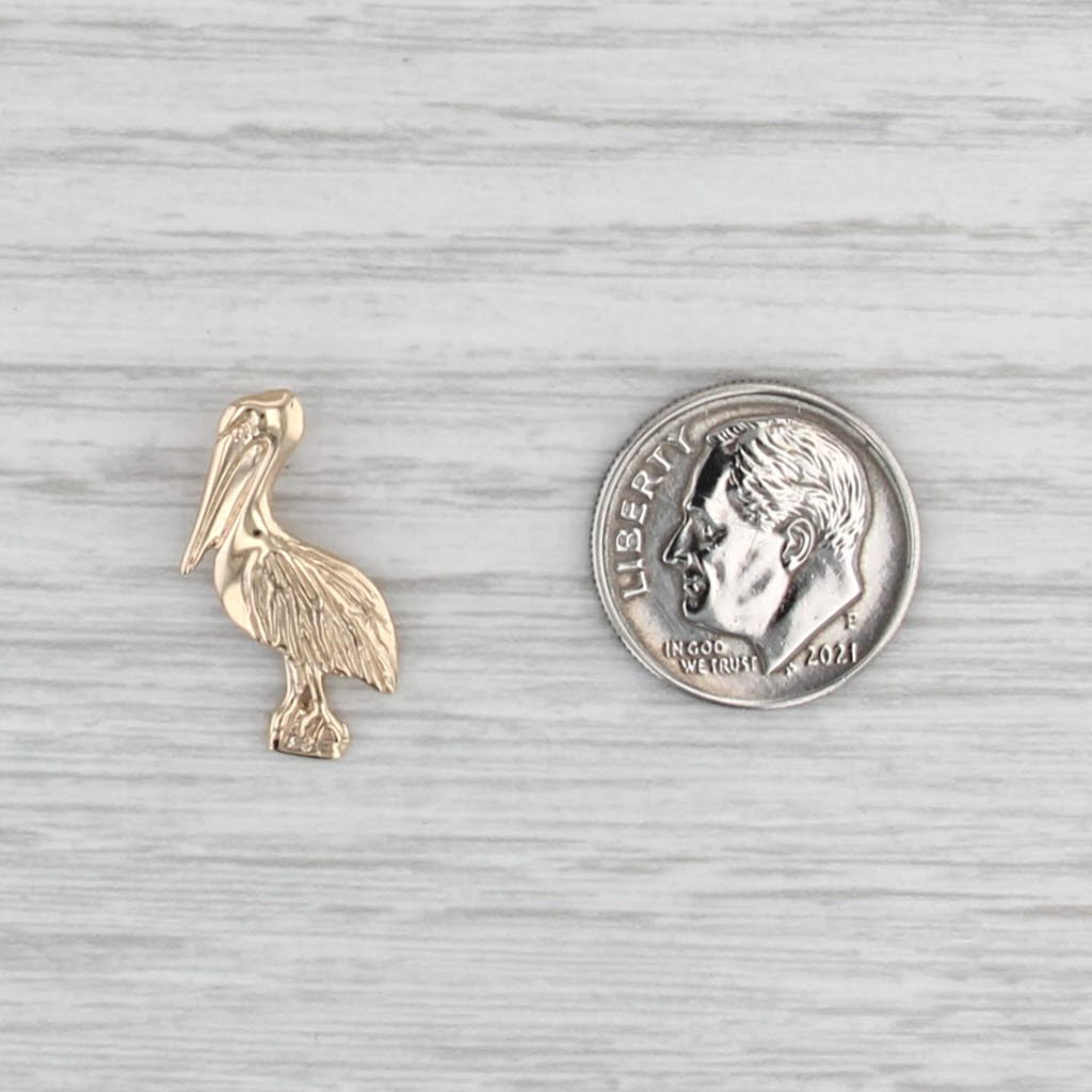 Pelican Pendant 14k Yellow Gold Nautical Bird Jewelry
