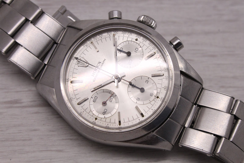 Vintage 1966 Rolex Chronograph 6238 Pre Daytona Mens 36mm Steel Watch ORIGINAL