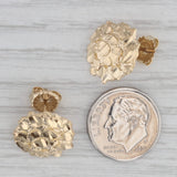 Gray Gold Nugget Stud Earrings 10k Yellow Gold