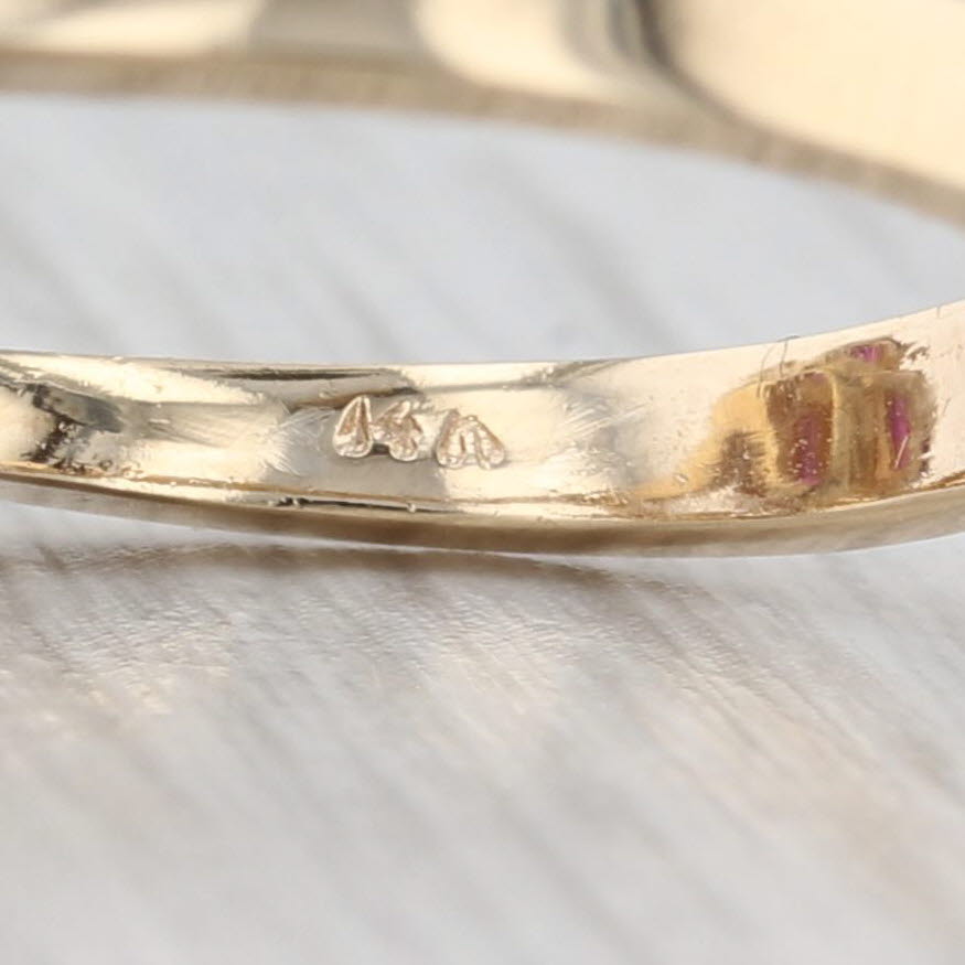 Light Gray 2.18ctw Ruby Diamond Flower Bypass Ring 14k Yellow Gold Size 6.25