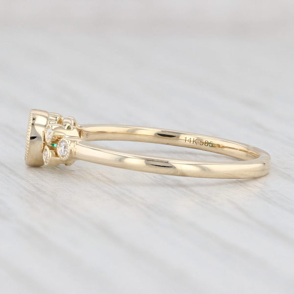 Light Gray New 0.29ctw Emerald Diamond Ring 14k Yellow Gold Size 6.5 Engagement